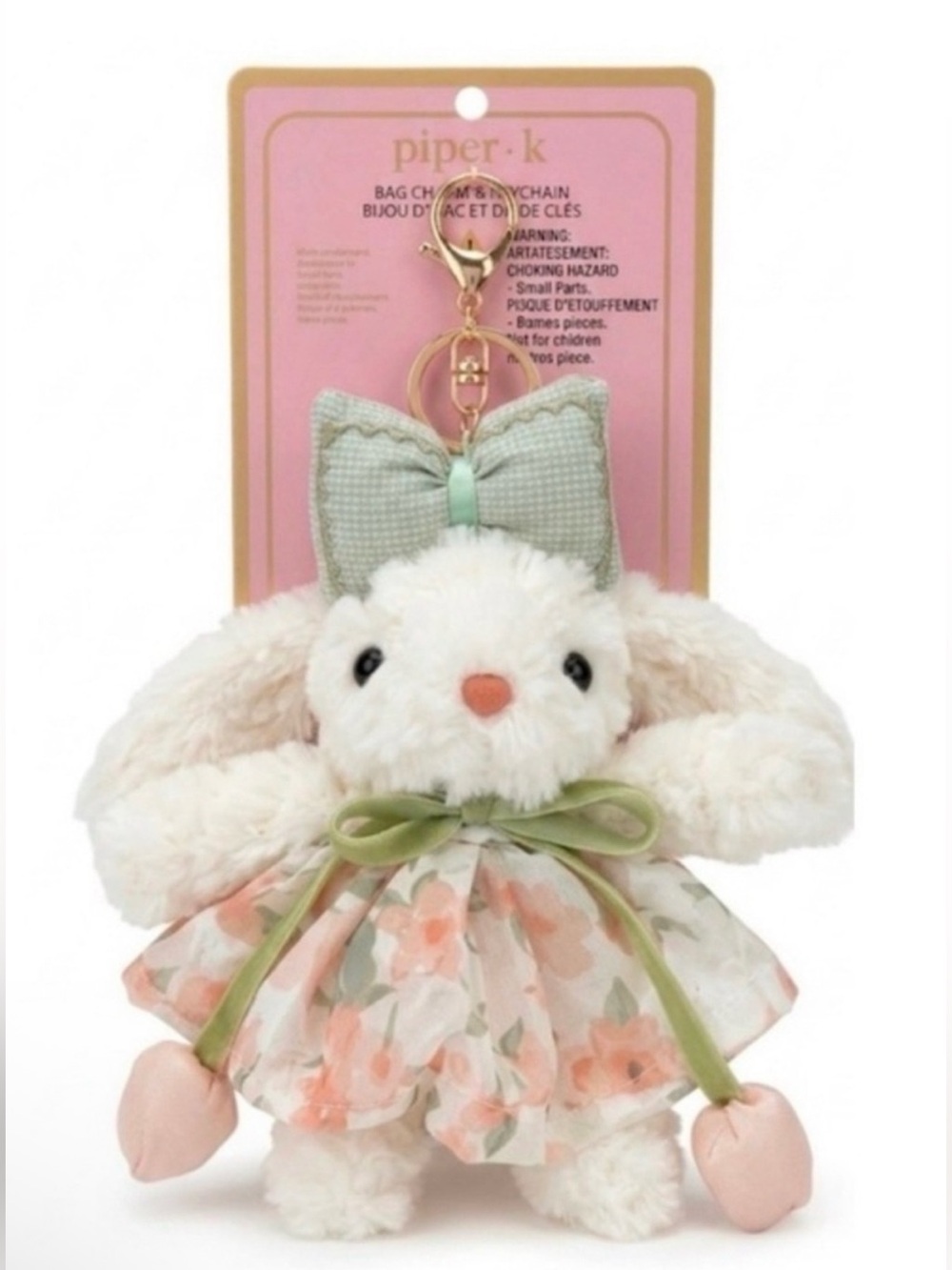 Piper K NWT bunny rabbit bag charm key chain